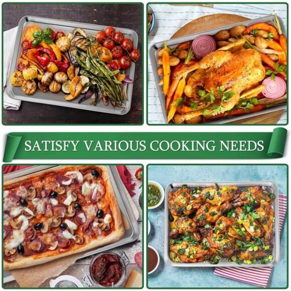 P&P CHEF Baking Sheets and Racks Set (2 Pans + 2 Racks), Stainless Steel Baking - Picture 4 of 8